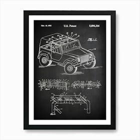 Jeep Decor Jeep Poster Jeep Wall Art Jeep Blueprint Jeep Patent Jeep Wall Decor Man Cave Wall Art 1995 Jeep Speakers Vj3161 Art Print