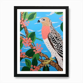 Maximalist Animal Painting Hawk 2 Art Print