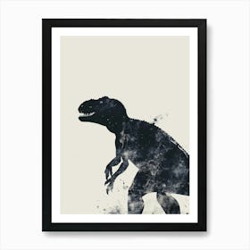 Black Dinosaur Silhouette 2 Art Print