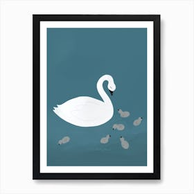 Swan Family Art Print