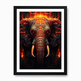 Fire Elephant Art Print