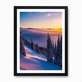 Snowshoe, Usa 1 Sunrise Skiing Poster Art Print