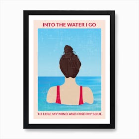 Into The Water (Red) Art Print