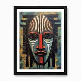 Masked Memories; African Tribal Tapestry Art Print