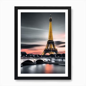 Eiffel Tower At Dusk 2 Art Print