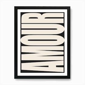 Amour - White & Black Art Print