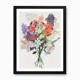 Lilac 1 Collage Flower Bouquet Art Print