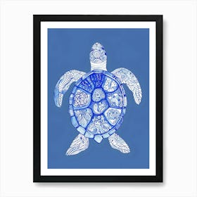 Blue Sea Turtle Art Print