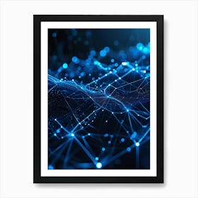 Abstract Digital Datum Web Displaying A Three Dimensional Mesh Of Connections Symbolizing Ai Networ 2 1 Art Print