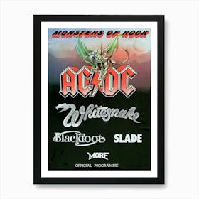 Monsters Of Rock Ac Dc Whitesnake Blackfoot Slade Decor Poster Art Print