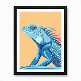 Blue Iguana Modern Illustration 11 Art Print