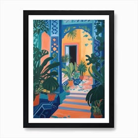Jardin Majorelle Gardens, Morocco, Painting 2 Art Print