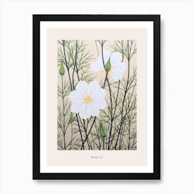 Flower Illustration Love In A Mist Nigella 5 Poster Art Print