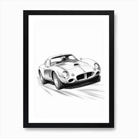 Ferrari 250 Gto Line Drawing 9 Art Print