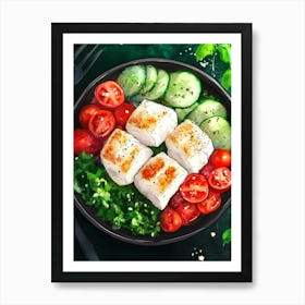 Fish Salad With Vegetables Art Art Print