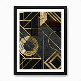 Deco Wallpaper - Gold Art deco Art Print