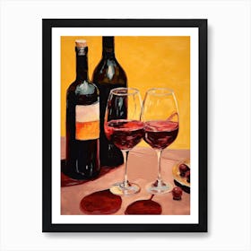 Red Wine And Grapes Art Print