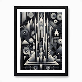 Technology Abstract Geometric Pattern 2 Art Print