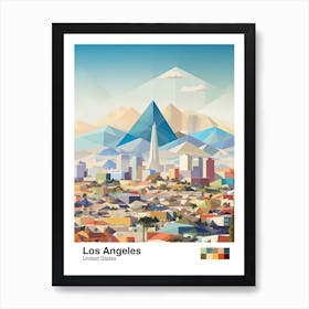 Los Angeles, Us, Geometric Illustration 2 Poster Art Print