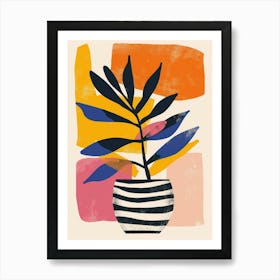 Zebra Plant Minimalist Illustration 2 Art Print