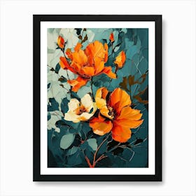 Orange Flowers 10 Art Print