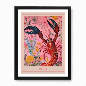 Floral Animal Painting Lobster 2 Poster Art Print