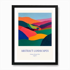 Colourful Abstract Dartmoor National Park England 2 Poster Blue Art Print