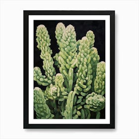 Modern Abstract Cactus Painting Austrocylindropuntia Subulata Cactus 1 Art Print