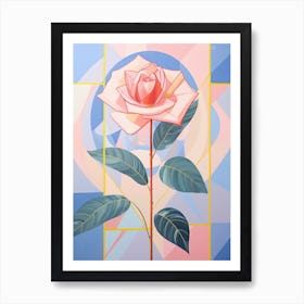 Rose 8 Hilma Af Klint Inspired Pastel Flower Painting Art Print