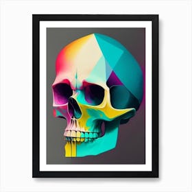 Skull With Tattoo Style Artwork Primary Colours Paul Klee Art Print