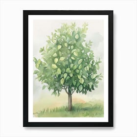 Lemon Tree Atmospheric Watercolour Painting 3 Art Print