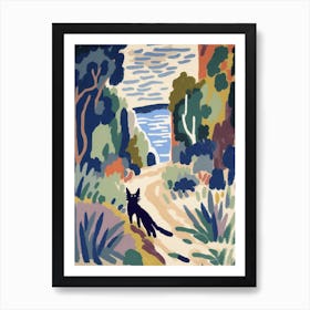 Henri Matisse  Style Landscape At Collioure With A Cat Art Print