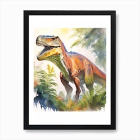 Carcharodontosaurus 1 Watercolour Dinosaur Art Print