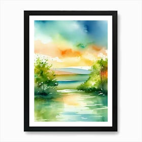 Watercolor Landscape Painting 11 Art Print