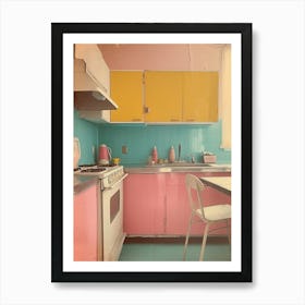 Retro Pastel Kitchen Polaroid Inspired 1 Art Print