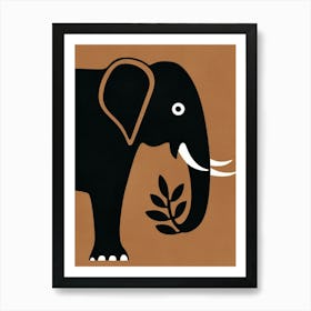 Elephant With Leaves Art Print