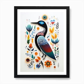 Scandinavian Bird Illustration Loon 2 Art Print
