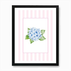 Pink And Blue Hydrangea 2 Art Print