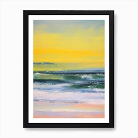 Bamburgh Beach, Northumberland Bright Abstract Art Print