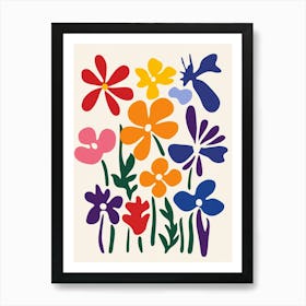 Flowers And Butterflies Art Print