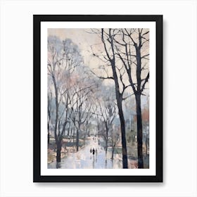 Winter City Park Painting Yoyogi Park Tokyo 2 Art Print