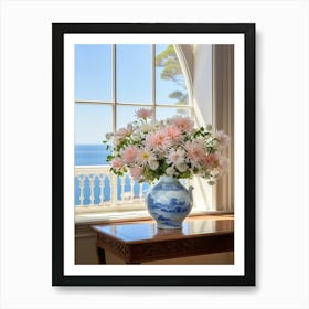 Chrysanthemum Elegance: Vase Wall Art Print Art Print