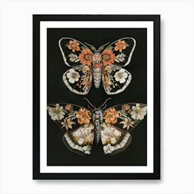 Butterfly Pattern William Morris Style 1 Art Print