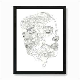 Abstract Women Faces 3 Art Print