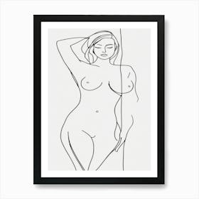 Nude Woman Drawing Art Print