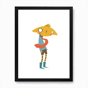 Cat With Tie Art Print