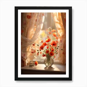 Poppies In A Vase Art Print