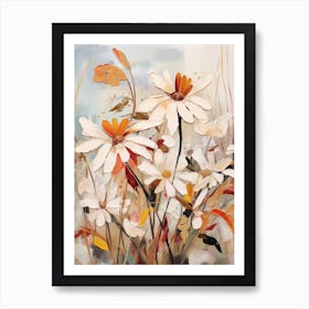 Fall Flower Painting Oxeye Daisy 1 Art Print