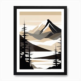 Matte Japandi Mountain Art Print