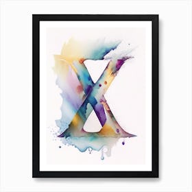 X, Letter, Alphabet Storybook Watercolour 4 Art Print